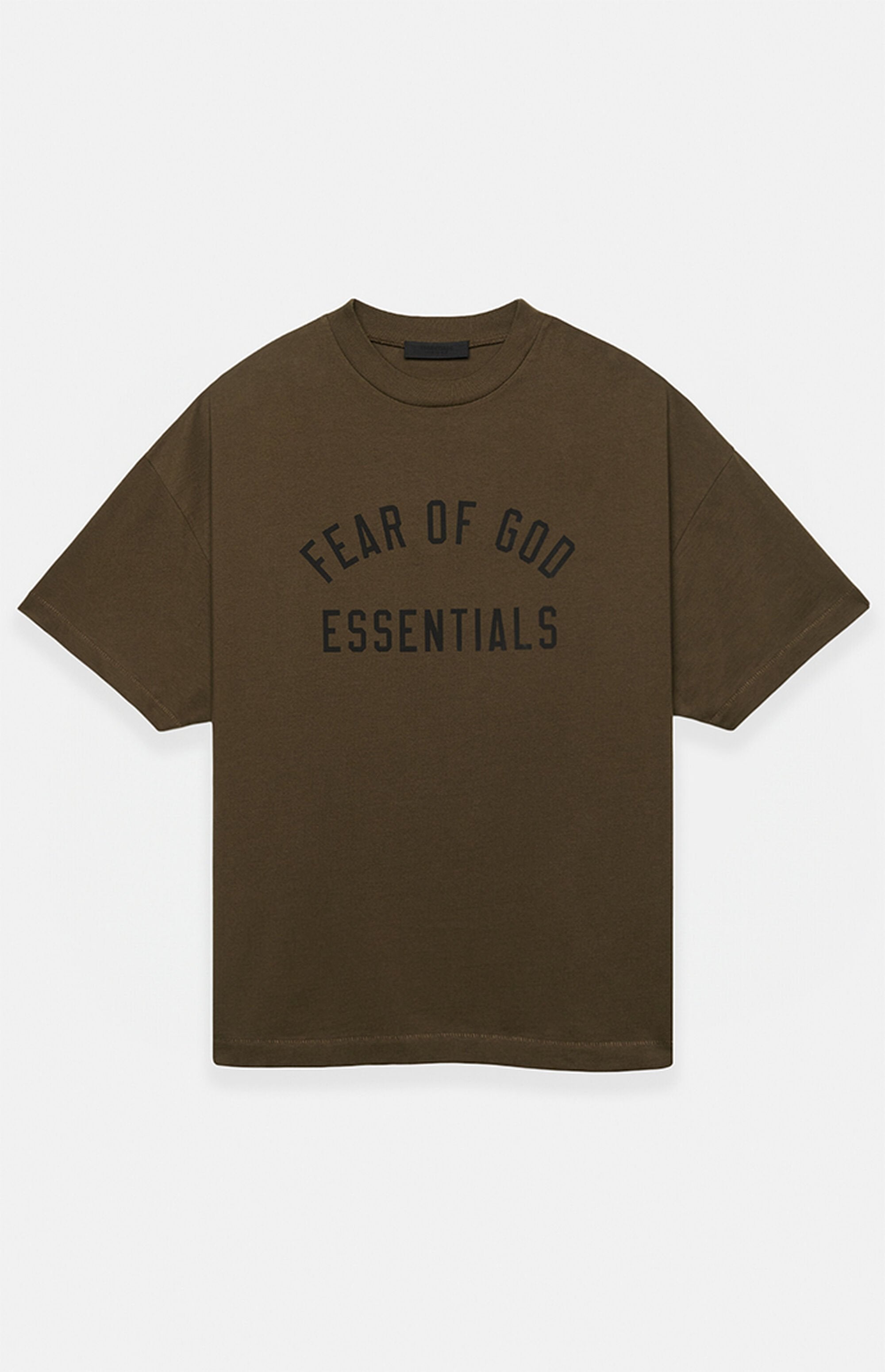 Fear Of God Essentials Jersey Crewneck Tee Olive & Blk