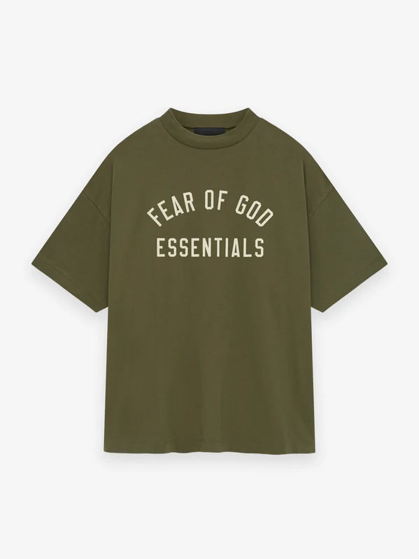 Fear Of God Essentials Jersey Crewneck Tee Olive