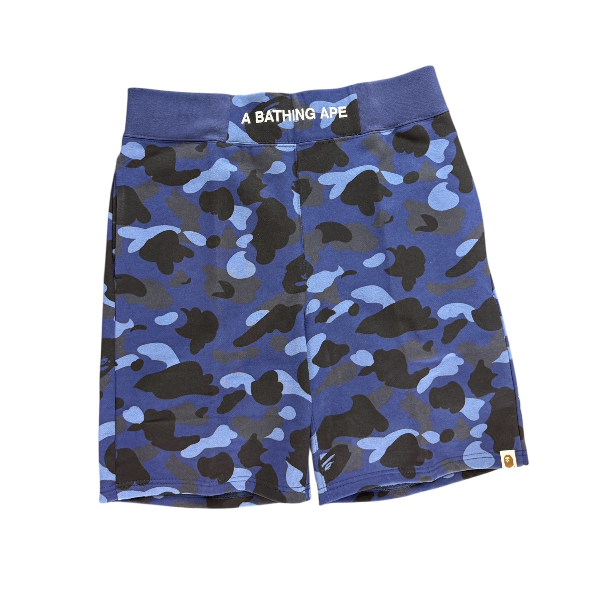 A Bathing Ape Camo Shorts Navy Blue