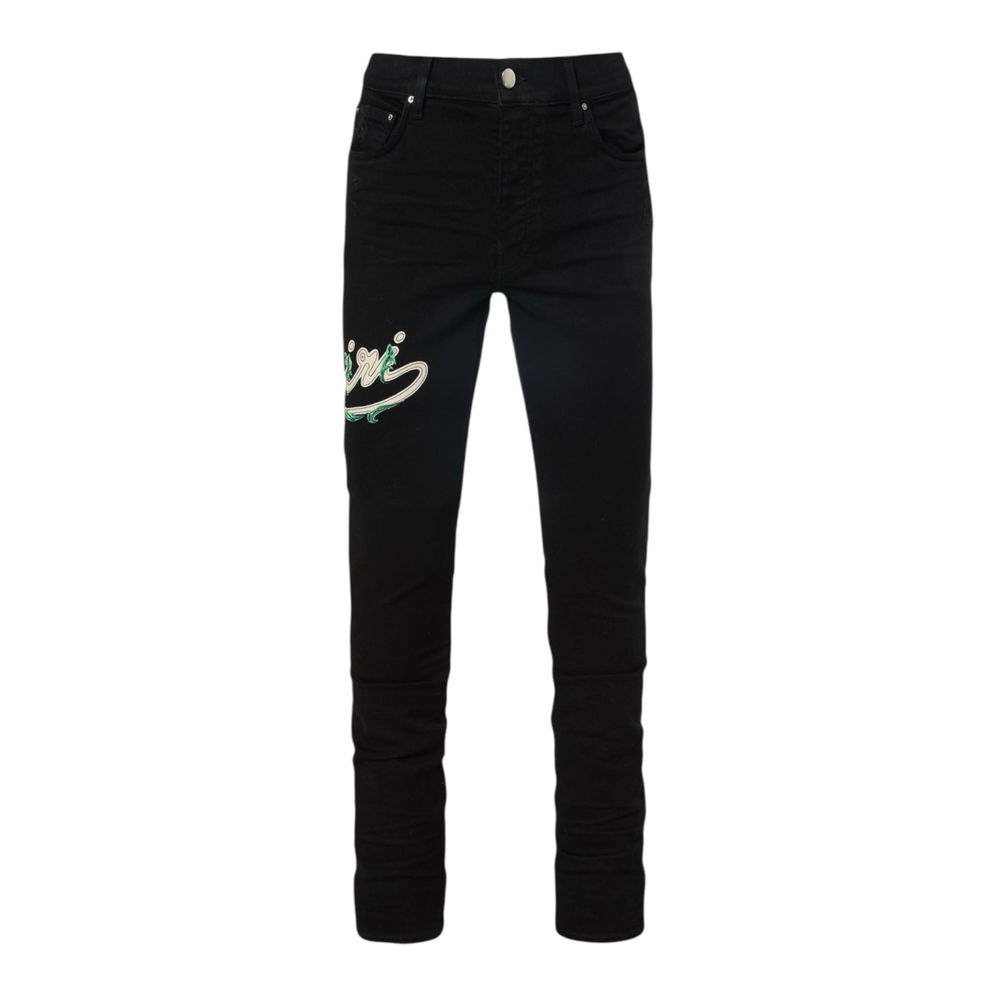 Amiri Baroque Logo Varsity Jeans