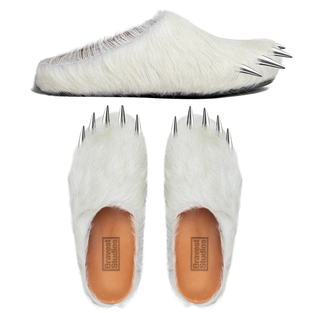 Bravest Studios White Bear Claw Mules