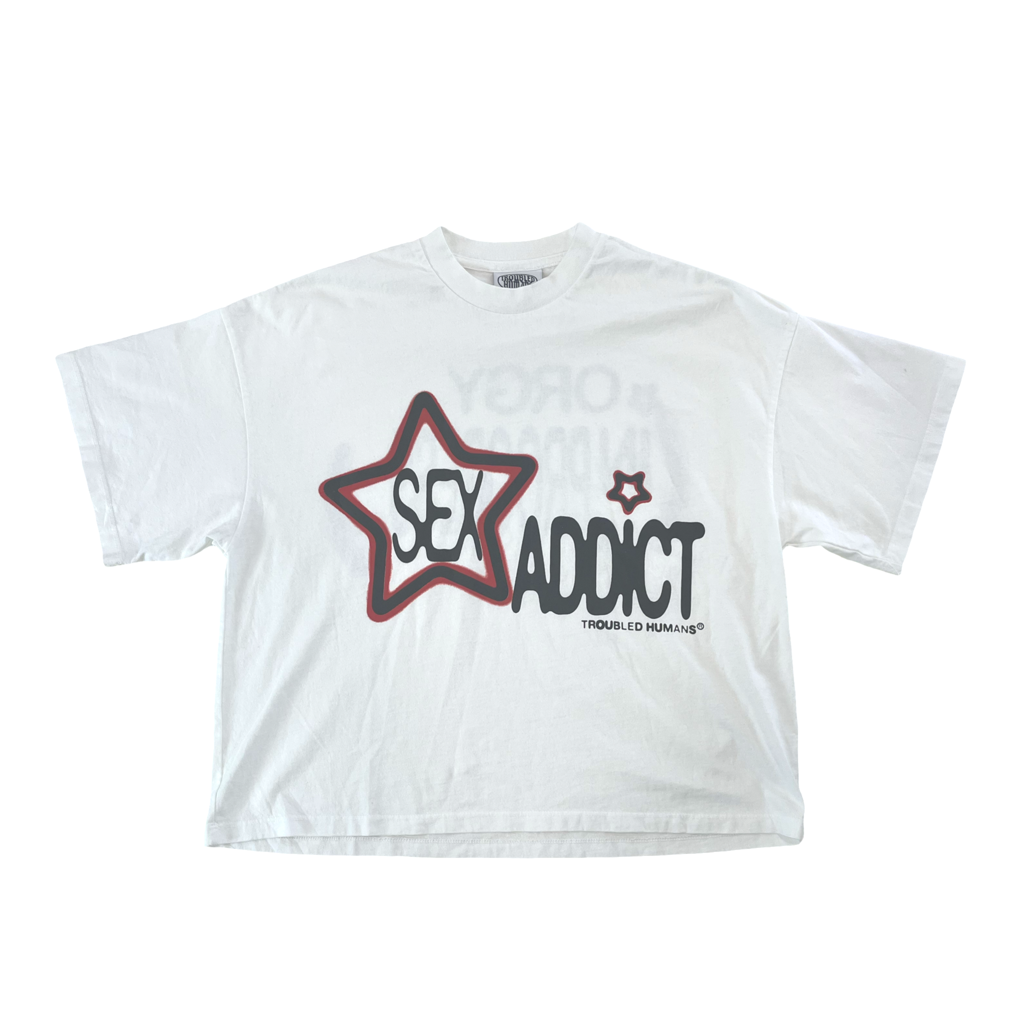 Troubled Humans "Sex Addict " Crop Tee