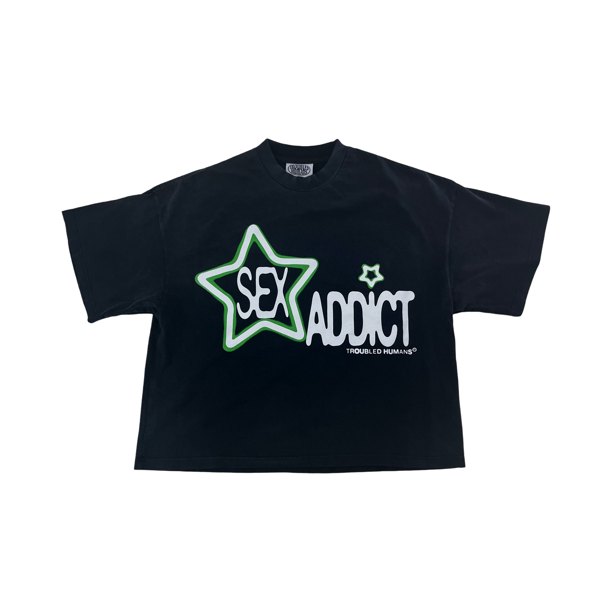 Troubled Humans "Sex Addict " Crop Tee