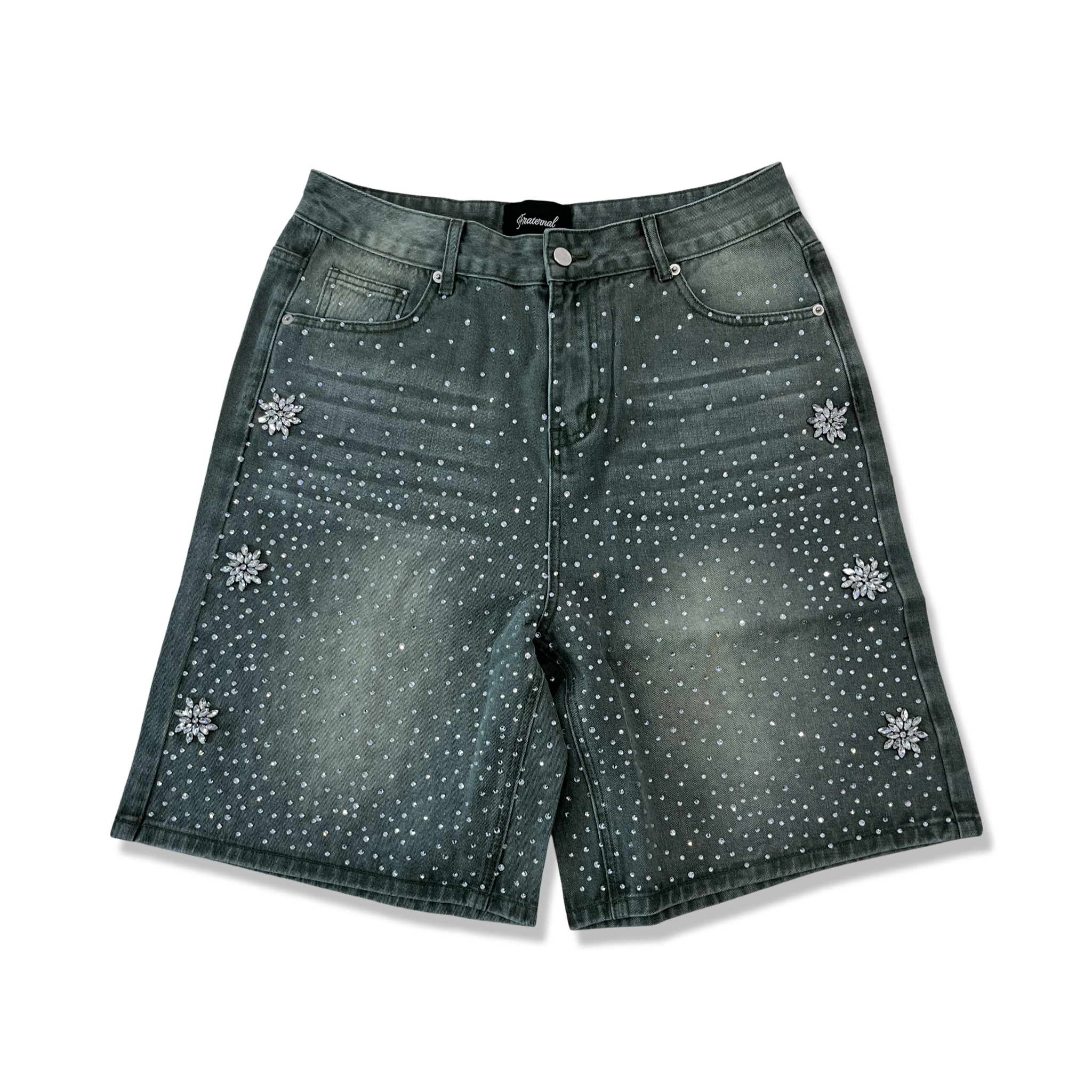 Fraternal Jorts "Olive" Rhinestone