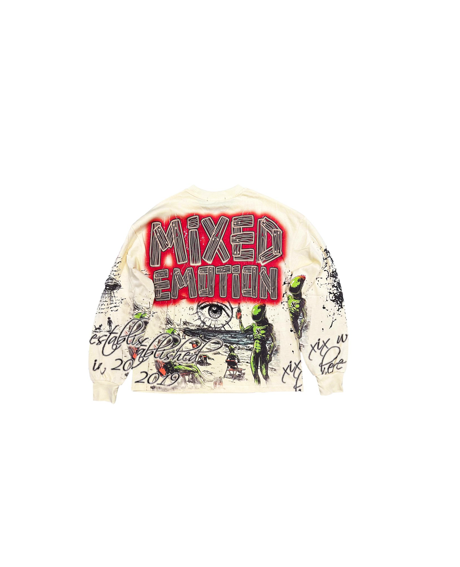 Mixed Emotion 'Art Club' Cream Long Sleeve