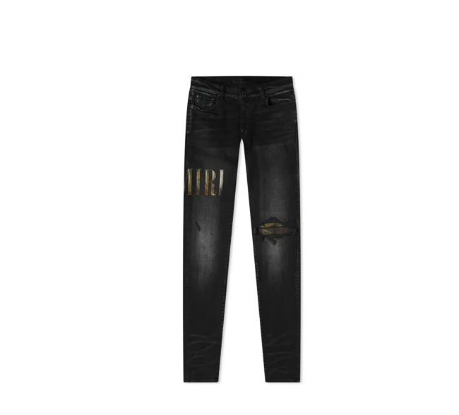 Amiri Black Camo Core Jeans