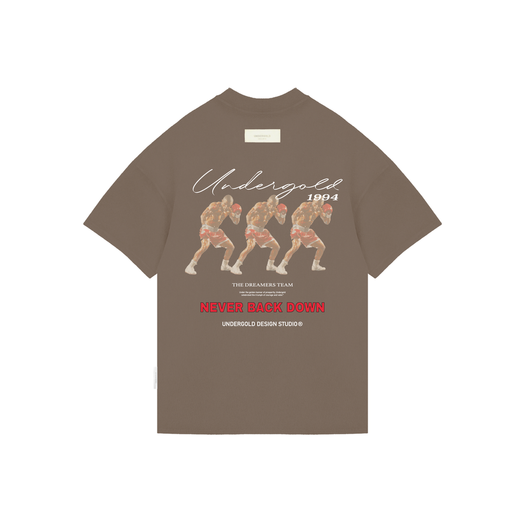 Undergold Riviera Dreamers "Never Back Down" Tshirt (Brown)