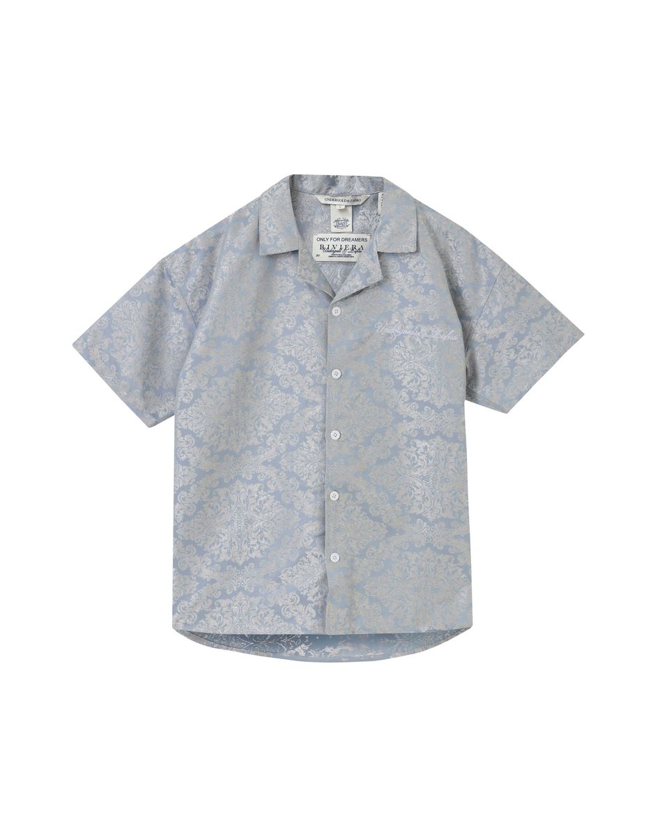 Undergold Riviera Jacquard Short Sleeve Shirt Sky Blue