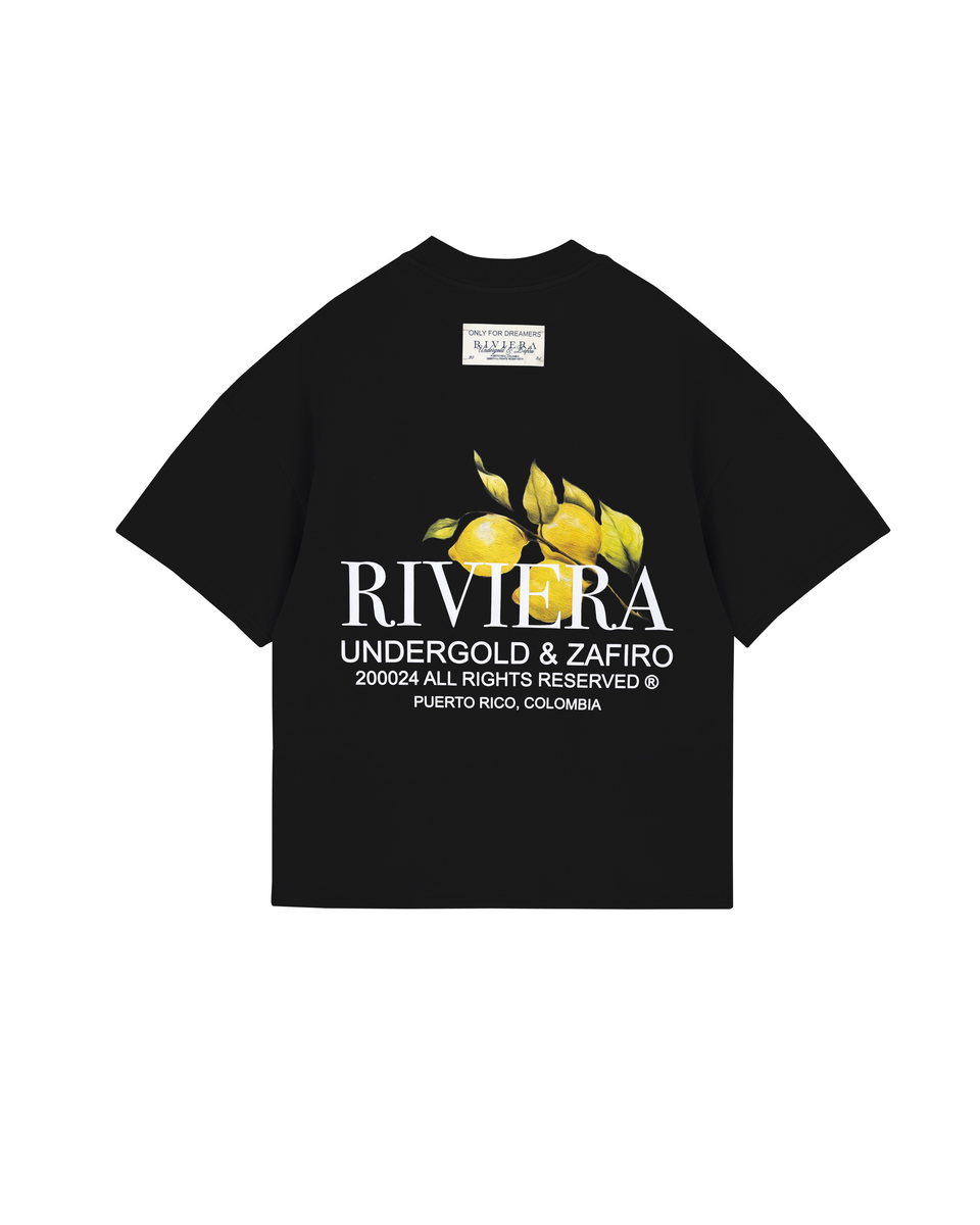 Undergold Riviera Lemon Tree Boxy Tshirt Blk