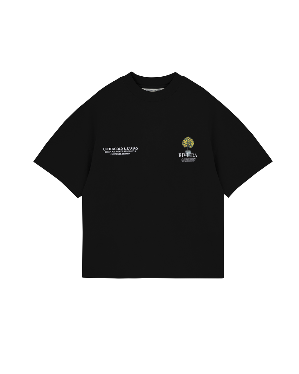 Undergold Riviera Lemon Tree Boxy Tshirt Blk