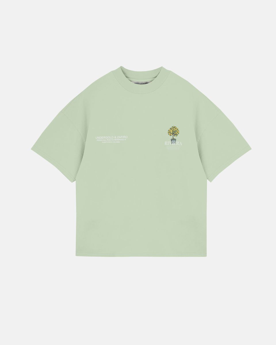 Undergold Riviera Lemon Tree Boxy Tshirt Green