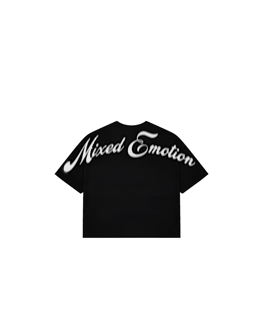 Mixed Emotion Black “Pearl” Cropped Tee
