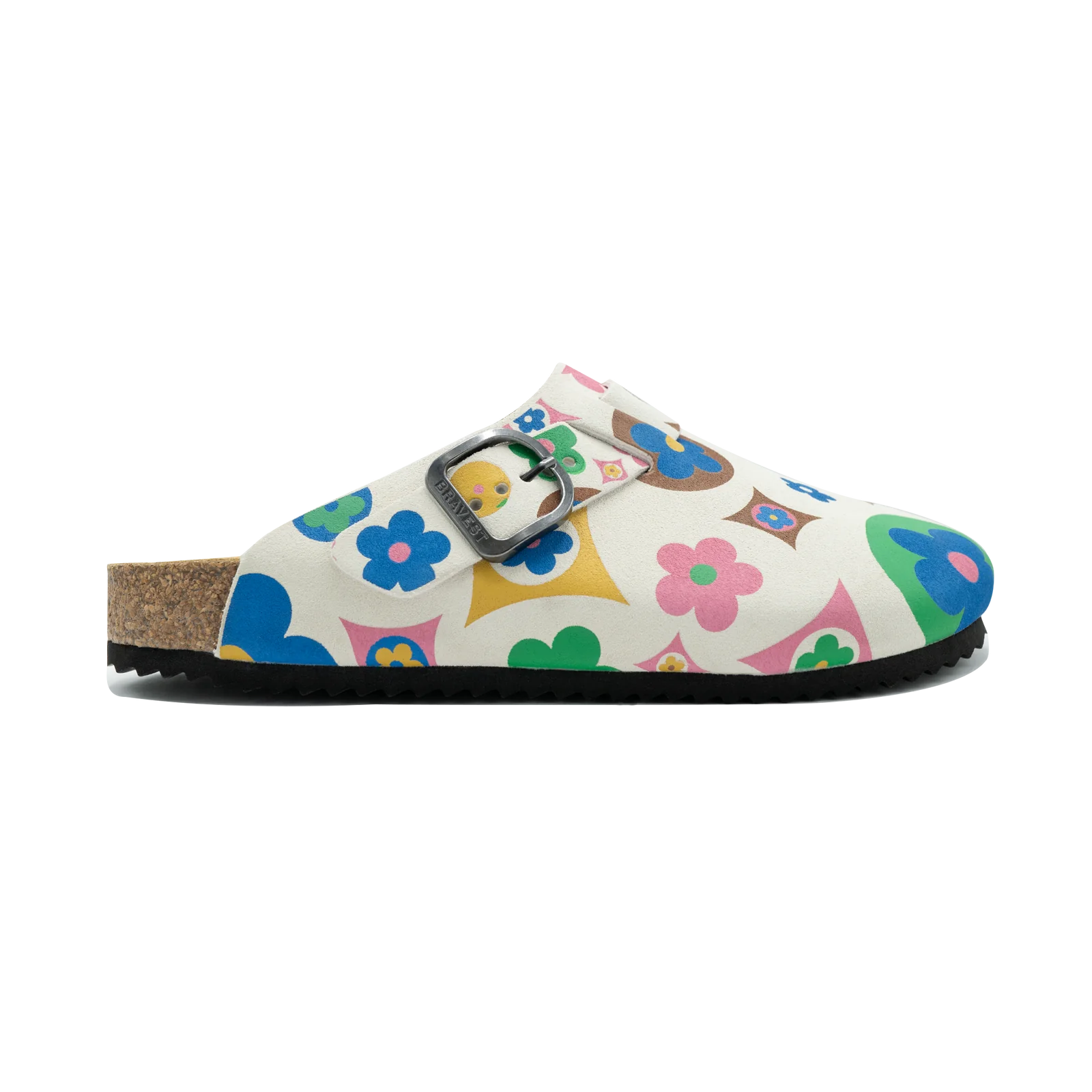 Bravest Studios Multicolor Flower Suede Clogs
